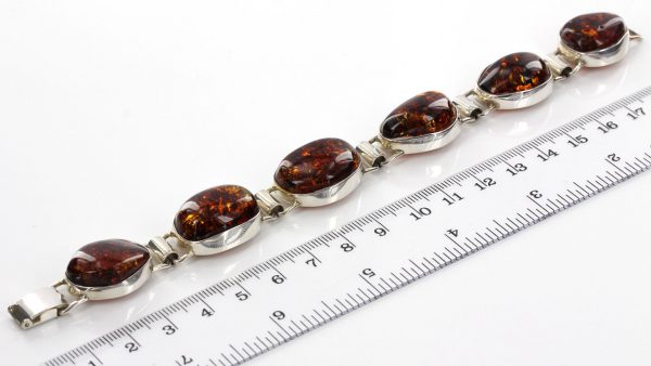 Handmade Unique Elegant German Baltic Amber 925 Sterling Silver BR036 RRP£360!!!