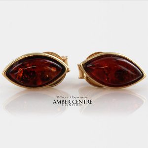 Italian Made Unique German Baltic Amber Studs In 9ct Gold GS0103 RRP£125!!!