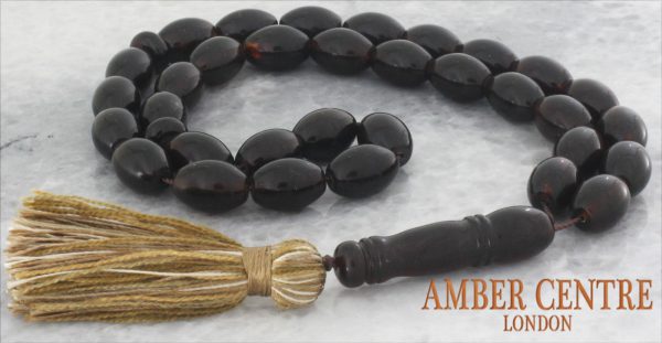 Worry Beads Genuine German Dark Cherry Baltic Amber - AW0083 RRP£395!!!