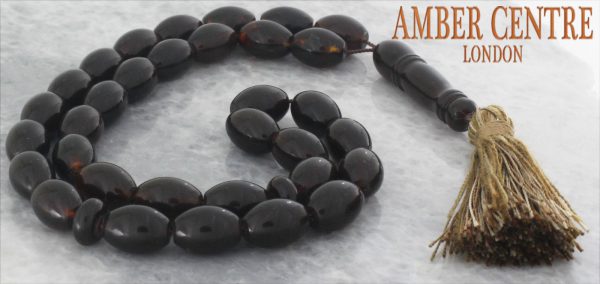 Worry Beads Genuine German Dark Cherry Baltic Amber - AW0083 RRP£395!!!