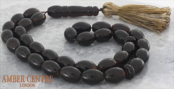 Worry Beads Genuine German Dark Cherry Baltic Amber - AW0083 RRP£395!!!