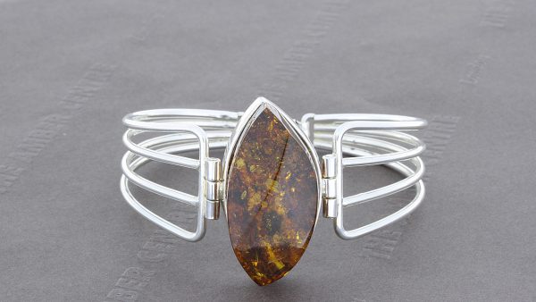 Italian Handmade Bangle German Baltic Amber 925 Solid Sterling Silver - BAN004 RRP £295!!!