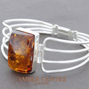 Italian Handmade Unique Bangle German Baltic Amber 925 Silver - BAN002 RRP £395!!!