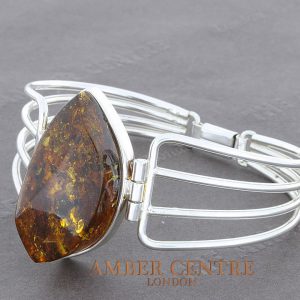 Italian Handmade Bangle German Baltic Amber 925 Solid Sterling Silver - BAN004 RRP £295!!!