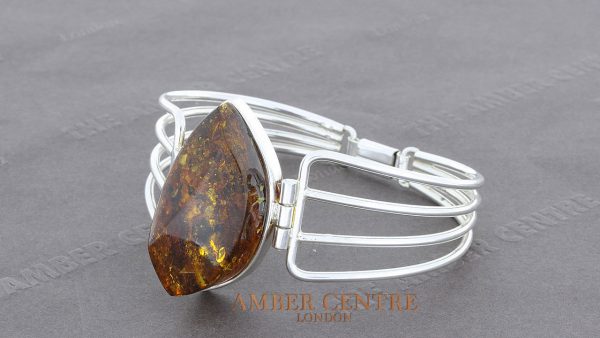 Italian Handmade Bangle German Baltic Amber 925 Solid Sterling Silver - BAN004 RRP £295!!!