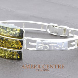 Italian Handmade Bangle German Green Baltic Amber 925 Solid Sterling Silver - BAN007 RRP £295!!