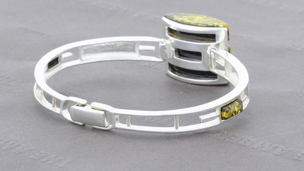 Italian Handmade Bangle German Green Baltic Amber 925 Solid Sterling Silver - BAN007 RRP £295!!