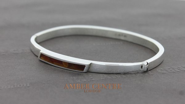 German Baltic Amber Handmade Elegant Bangle 925 Solid Sterling Silver BAN011 RRP£195!!!