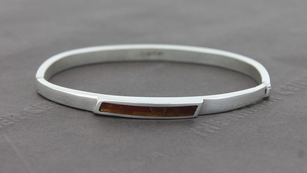 German Baltic Amber Handmade Elegant Bangle 925 Solid Sterling Silver BAN011 RRP£195!!!