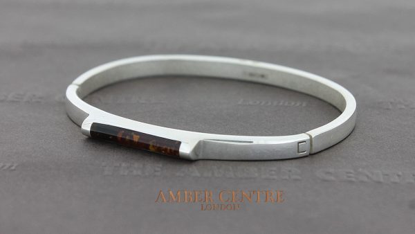 German Baltic Amber Handmade Elegant Bangle 925 solid sterling silver BAN012 RRP £195!!!