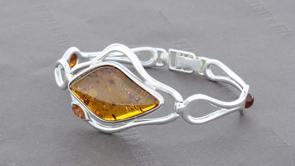 German Baltic Amber Bangle Handmade 925 solid sterling silver BAN016 RRP £295!!!