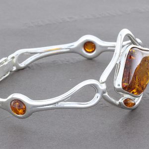 German Baltic Amber Bangle Handmade 925 solid sterling silver BAN016 RRP £295!!!