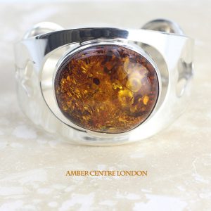 German Baltic Amber Bangle Handmade 925 solid silver - BAN019 - RRP £495!!!