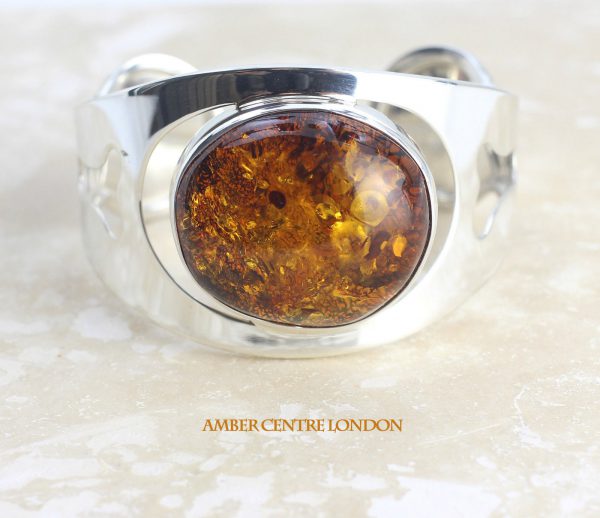 German Baltic Amber Bangle Handmade 925 solid silver - BAN019 - RRP £495!!!