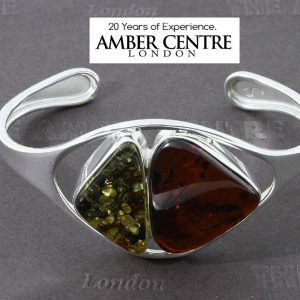 German Bangle Baltic Amber Handmade Solid 925 Sterling Silver - BAN034 - RRP£225!!!
