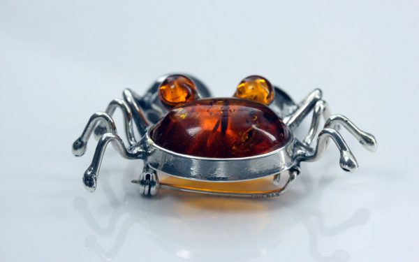 HANDMADE UNIQUE GERMAN BALTIC AMBER BROOCH 925 STERLING SILVER BD001 RRP£100!!