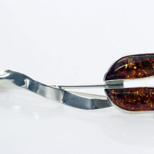 ITALIAN STYLE GERMAN BALTIC AMBER HANDMADE BROOCH 925 SILVER BD007 RRP£110!!!