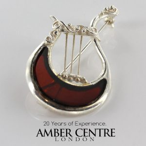 Italian Handmade German Baltic Amber Unique Brooch 925 Silver BD010 RRP£100!!!