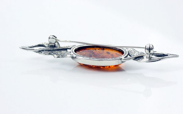 HANDMADE GERMAN BALTIC AMBER ANTIQUE EFFECT 925 SILVER BROOCH BD020 RRP£65!!!