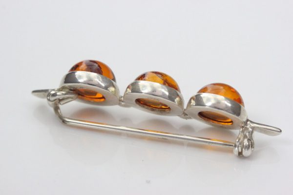 ITALIAN HANDMADE GERMAN BALTIC AMBER ELEGANT 925 SILVER BROOCH BD022 RRP£45!!