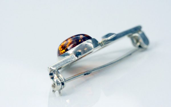 Handmade Italian Style German Baltic Amber Brooch 925 SILVER BD024 RRP£30!!!