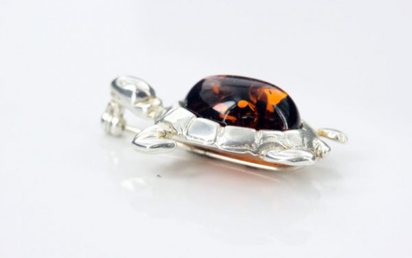 HANDMADE GERMAN BALTIC AMBER 925 SILVER UNIQUE BROOCH BD028 RRP£55!!!