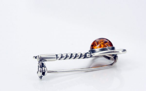 Italian Style Handmade German Baltic Amber 925 Silver Brooch BD029 RRP£30!!!