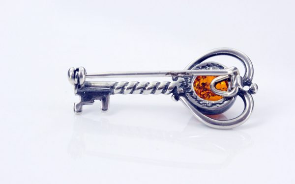 Italian Style Handmade German Baltic Amber 925 Silver Brooch BD029 RRP£30!!!