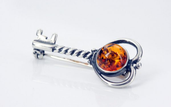 Italian Style Handmade German Baltic Amber 925 Silver Brooch BD029 RRP£30!!!