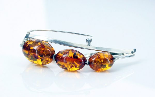 Italian Made Baltic Amber 925 Silver Elegant Brooch Handmade BD031 RRP£110!!!