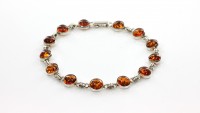 HANDMADE GERMAN CLASSIC BALTIC AMBER BRACELET 925 STERLING SILVER BR006 RRP£125!!!