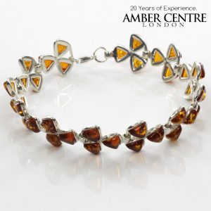 ITALIAN STYLE CLASSIC BALTIC AMBER BRACELET 925 STERLING SILVER BR039 RRP£135!!!