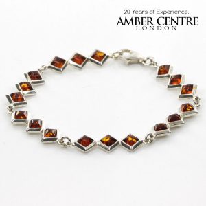 HANDMADE GERMAN BALTIC AMBER ELEGANT BRACELET 925 STERLING SILVER BR043 RRP£99!!!