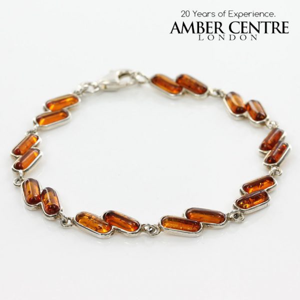 ITALIAN STYLE DELICATE BALTIC AMBER BRACELET 925 STERLING SILVER BR044 RRP£80!!!
