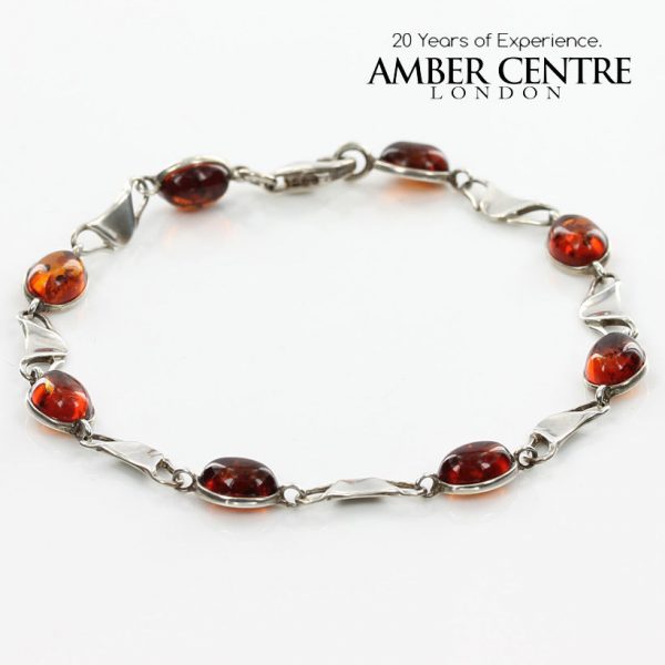 ITALIAN MADE DELICATE BALTIC AMBER BRACELET 925 STERLING SILVER BR045 RRP£65!!!