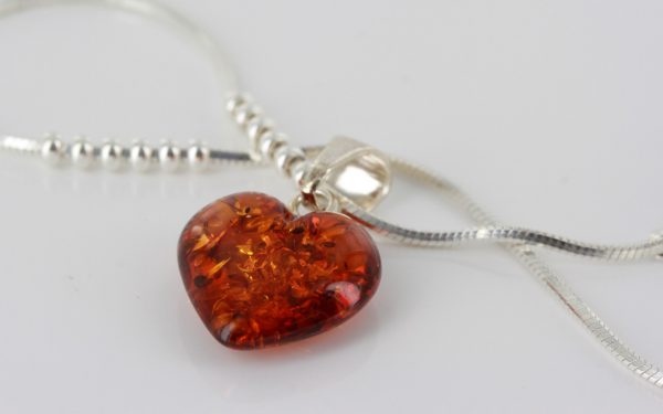 Italian Style Valentine's Day Amber Heart Bracelet