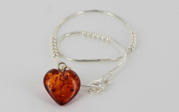 Italian Style Valentine's Day Amber Heart Bracelet