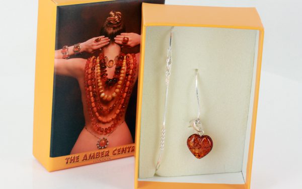 Italian Style Valentine's Day Amber Heart Bracelet