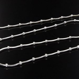 ITALIAN Snake 925 Silver Chain/Necklace +Silver Elements 18″/45cm – CH048 RRP£40!!!