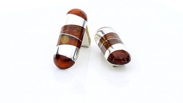 Clip on Earrings German Baltic Amber 925 Silver Handmade CL005 RRP£125!!!