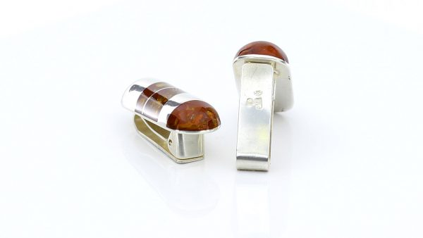 Clip on Earrings German Baltic Amber 925 Silver Handmade CL005 RRP£125!!!