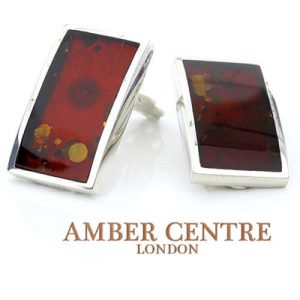 Clip on Earrings Modern German Baltic Amber 925 Silver Handmade CL011 RRP£95!!!
