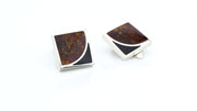 Clip on Earrings Modern German Baltic Amber 925 Silver Handmade CL014 RRP£65!!!