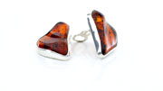 Clip on Earrings Modern German Baltic Amber 925 Silver Handmade CL017 RRP£125!!!