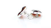 Clip on Earrings Modern German Baltic Amber 925 Silver Handmade CL017 RRP£125!!!