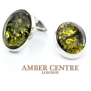 Clips on Earrings German Baltic Amber 925 Silver Handmade CL018 RRP£70!!!