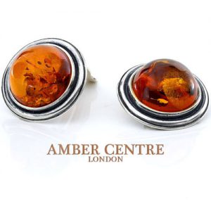 Clip on Earrings German Elegant Baltic Amber 925 Silver Handmade CL023 RRP£90!!!