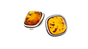 Clip on Earrings Classic German Baltic Amber 925 Silver Handmade CL029 RRP£80!!!