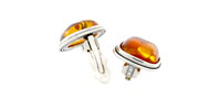 Clip on Earrings Classic German Baltic Amber 925 Silver Handmade CL029 RRP£80!!!
