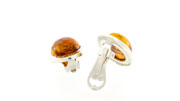 Clip on Earrings Elegant Baltic Amber Italian 925 Silver Handmade CL031 RRP£90!!